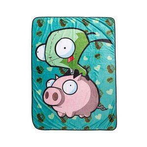 New Invader Zim Gir as Dog Suit Plush Fleece Throw Blanket GIFT Flying Pig NICK